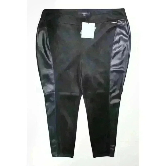 NEW Marc New York Women's 2X Full Control Waistband Faux Leather Legging NWT $79 - Picture 1 of 3